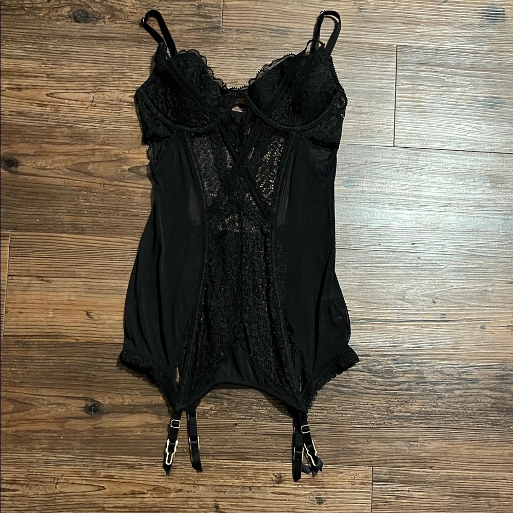 Victoria's Secret Black Lace Bodysuit